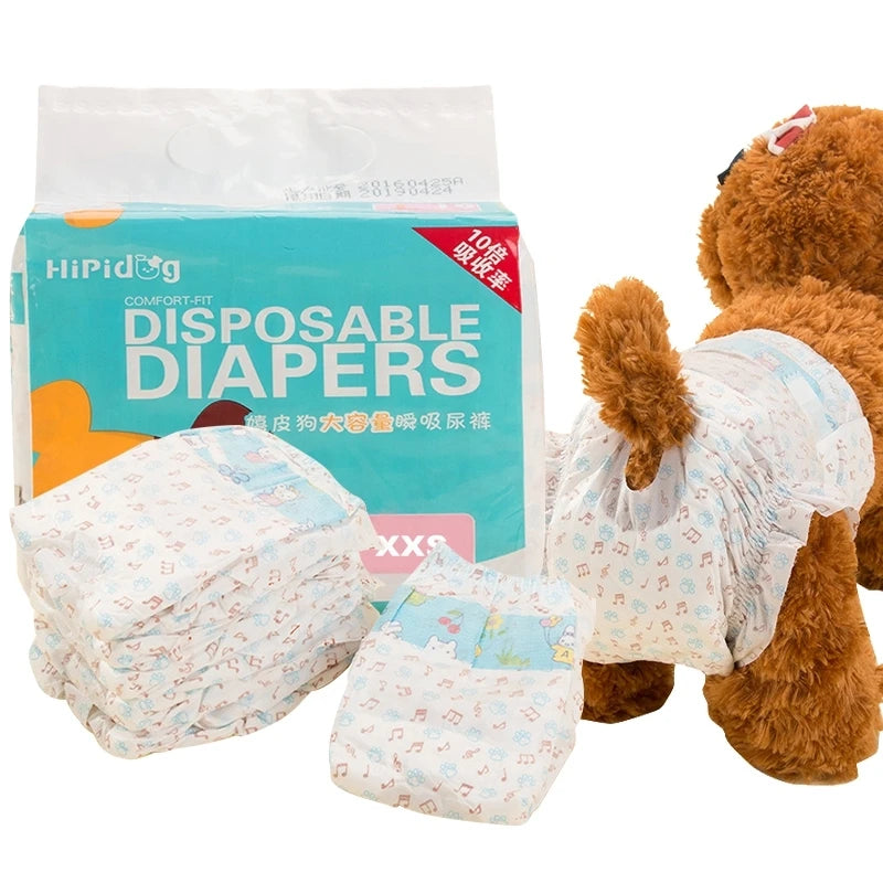 10Pcs Dog Diapers Female Dogs Sanitary Pants Male Dogs Leakproof Nappies Super Absorption Pet Menstrual Physiological Pants