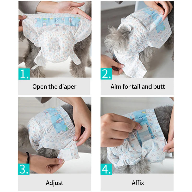 10Pcs Dog Diapers Female Dogs Sanitary Pants Male Dogs Leakproof Nappies Super Absorption Pet Menstrual Physiological Pants