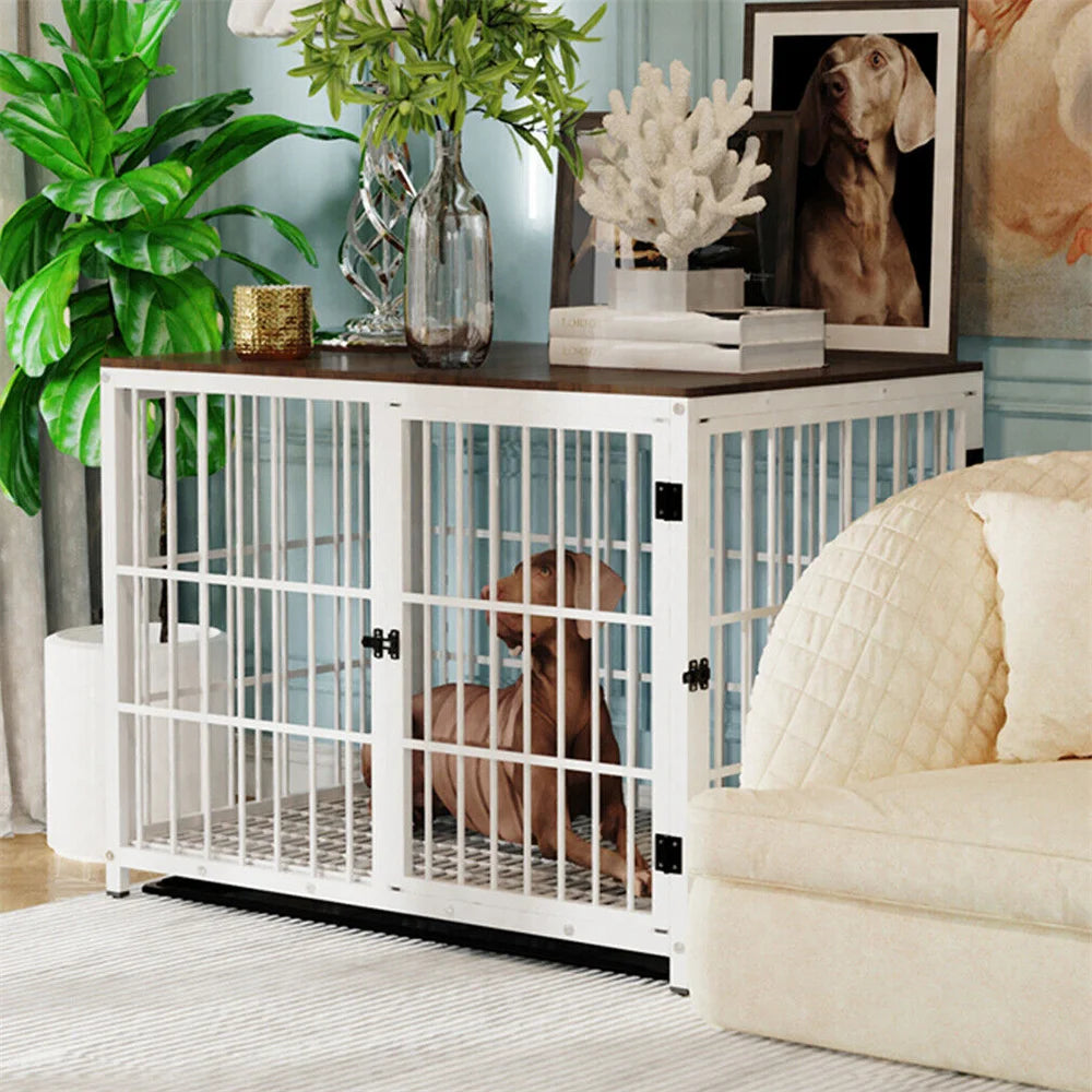 Luxury Wooden Dog Crate Furniture & Side Table