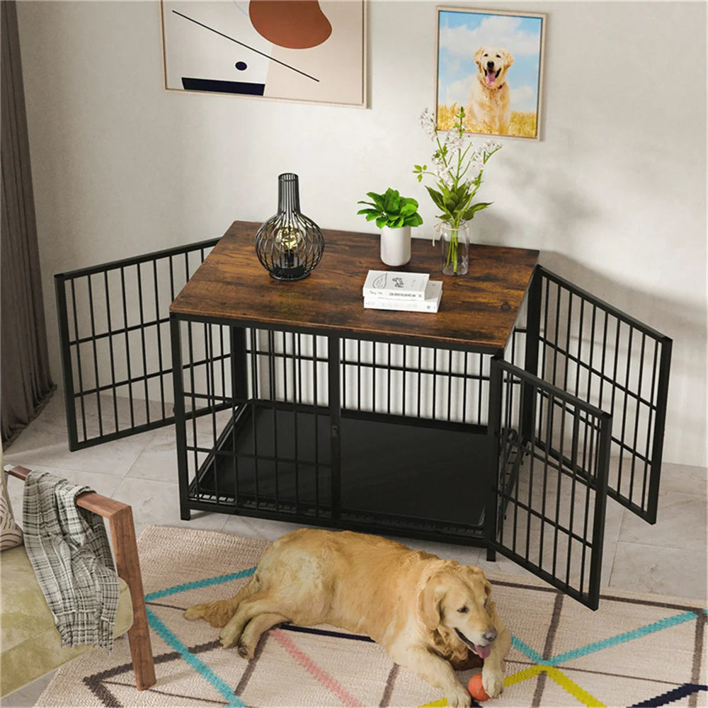 Luxury Wooden Dog Crate Furniture & Side Table