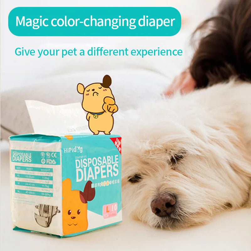 10Pcs Dog Diapers Female Dogs Sanitary Pants Male Dogs Leakproof Nappies Super Absorption Pet Menstrual Physiological Pants