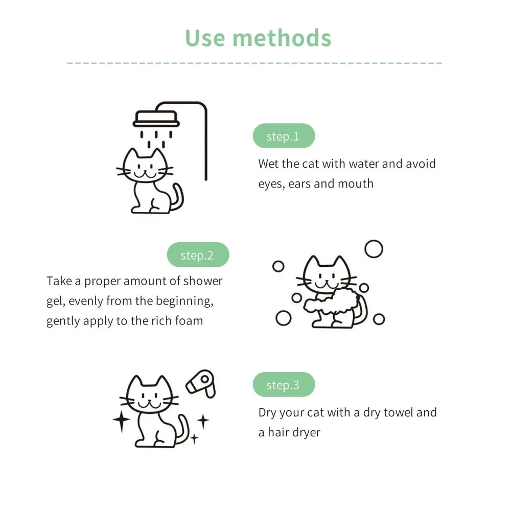 228ML Soothing Pet Grooming Shampoo for Sensitive Skin - Hypoallergenic Formula for Cats and Dogs