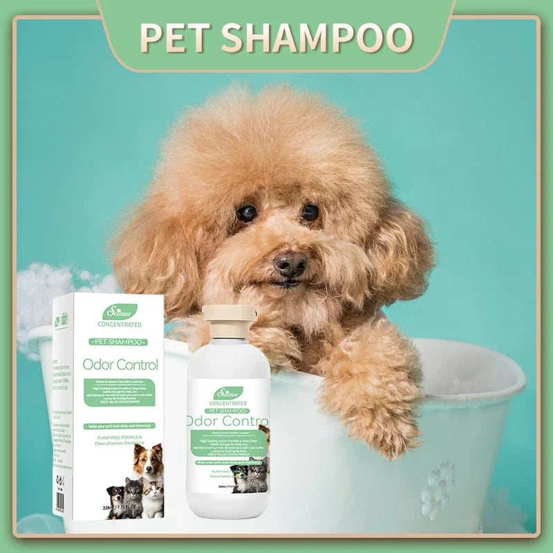 228ML Soothing Pet Grooming Shampoo for Sensitive Skin - Hypoallergenic Formula for Cats and Dogs