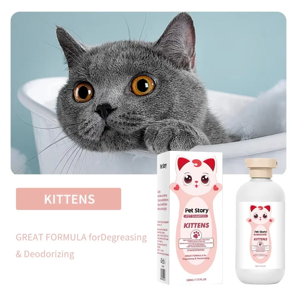 228ML Soothing Pet Grooming Shampoo for Sensitive Skin - Hypoallergenic Formula for Cats and Dogs