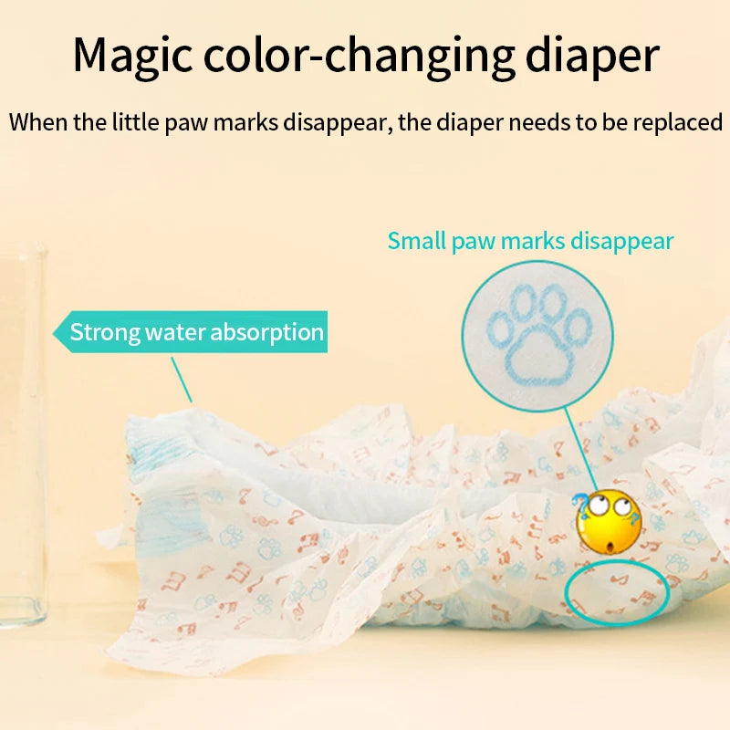 10Pcs Dog Diapers Female Dogs Sanitary Pants Male Dogs Leakproof Nappies Super Absorption Pet Menstrual Physiological Pants