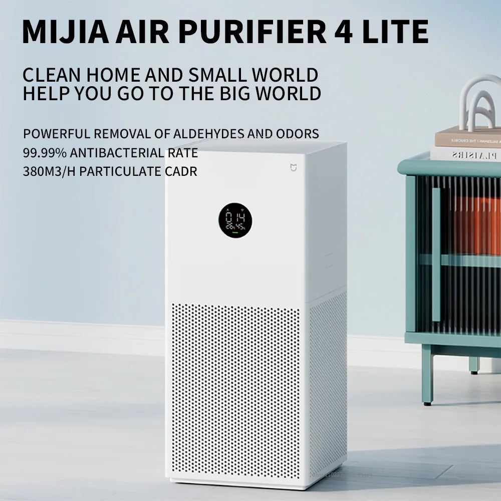 NEW XIAOMI Smart Air Purifier 4 Lite LED Display Quadruple Purification Aldehyde Removal Home Air Ionizer 35.8dB(A) Low noise