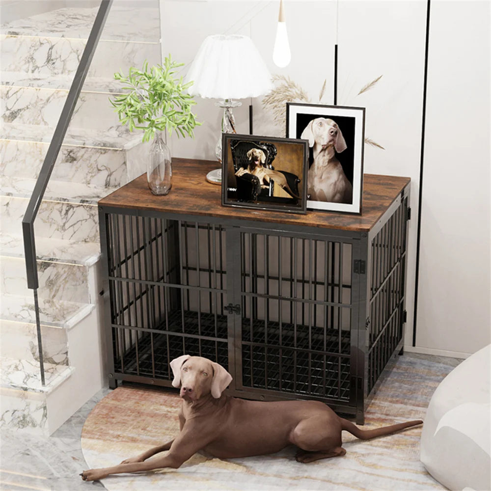 Luxury Wooden Dog Crate Furniture & Side Table