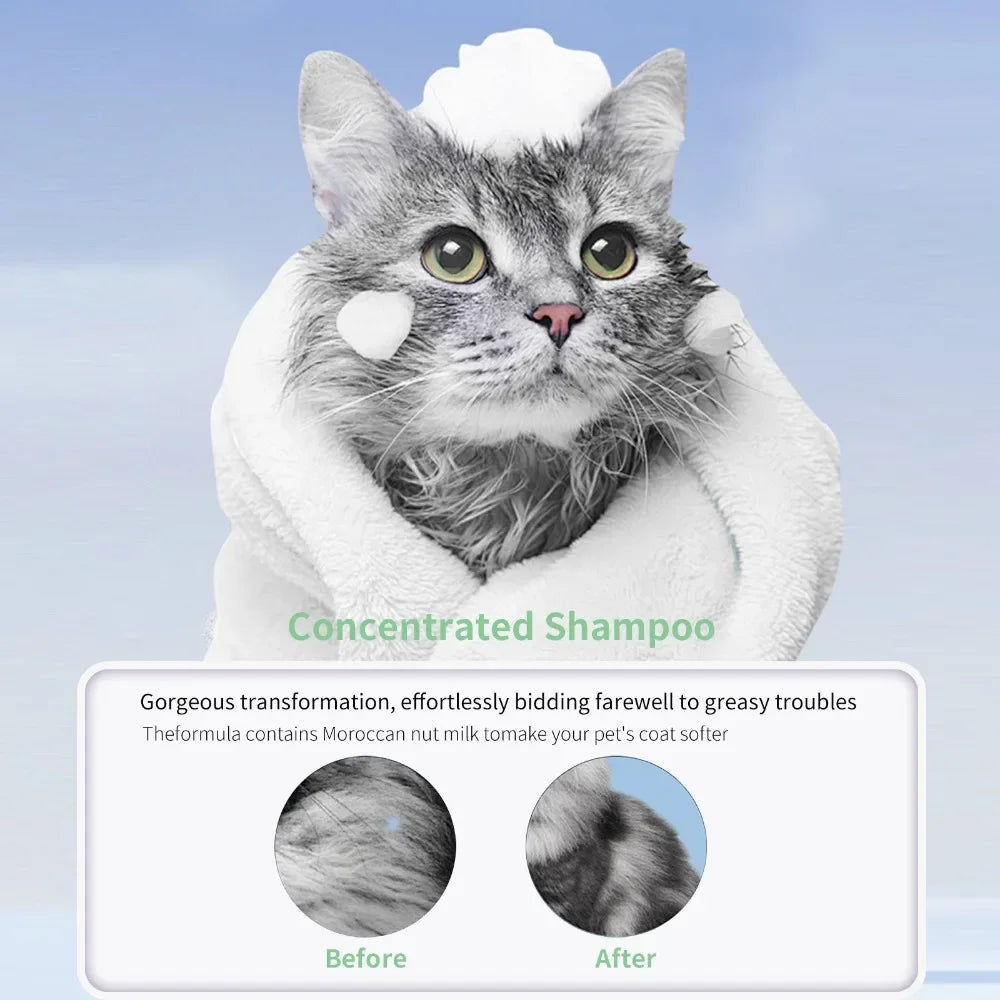 228ML Soothing Pet Grooming Shampoo for Sensitive Skin - Hypoallergenic Formula for Cats and Dogs